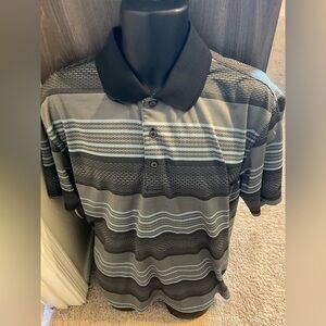 Men’s used size XL Grand Slam golf polo shirt grey black multicolor Pre